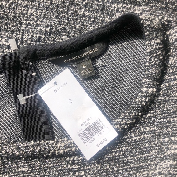 BANANA REPUBLIC BLK/WHT TWEED TOP SM - Picture 6 of 8